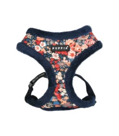 HA1857 Harnais Fourré En Tissu Velours Fleuri Navy Gianni Puppia