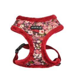 HA1857 Harnais Fourré En Tissu Velours Fleuri Wine Gianni Puppia