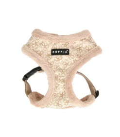 HA1933 Harnais Fourré Motif Fleur Beige Hepatica Puppia