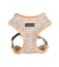HA1935 Harnais Fourré Motif Pied De Poule Beige Shepherd Puppia