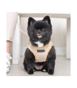 HA1935 Harnais Fourré Motif Pied De Poule Beige Shepherd Puppia -Animaux Amour Promos Boutique ha1935 harnais fourre motif pied de poule beige shepherd puppia 6