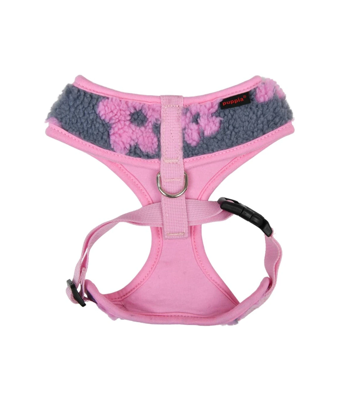 HA1975 Harnais Doudou Façon Mouton Imprimé Fleurs Grises Et Roses Ren Puppia 2 HA1975 Harnais Doudou Façon Mouton Imprimé Fleurs Grises Et Roses Ren Puppia – Image 2