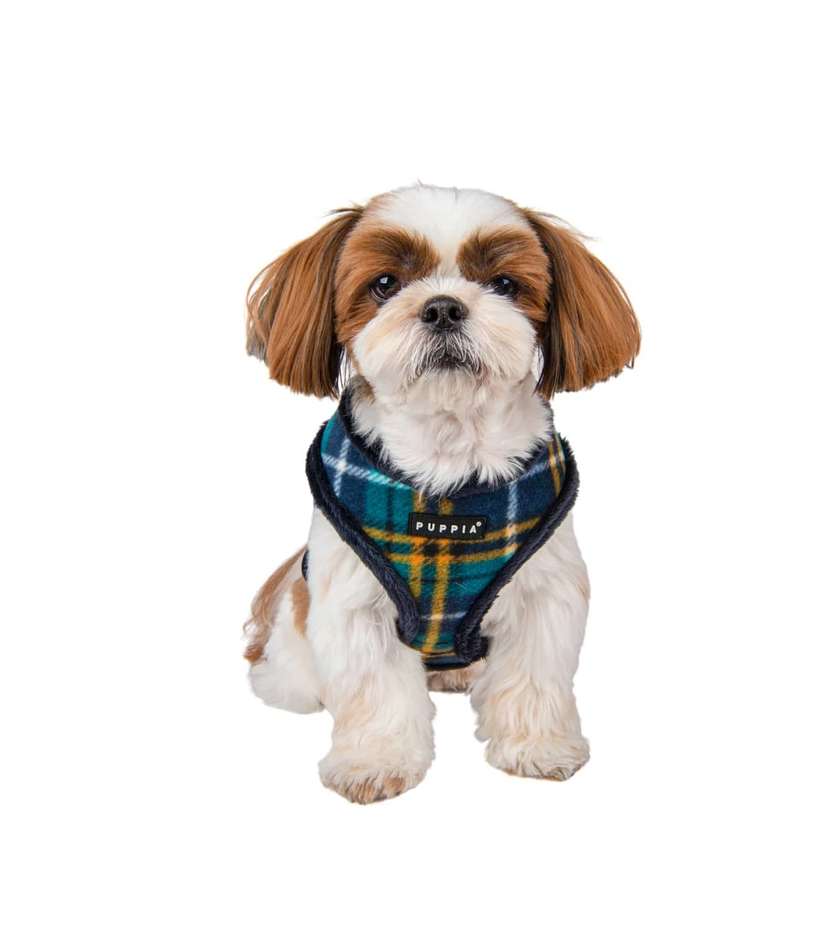 HA1985 Harnais Fourré écossais Navy Et Jaune Norman Puppia 3 HA1985 Harnais Fourré écossais Navy Et Jaune Norman Puppia – Image 3