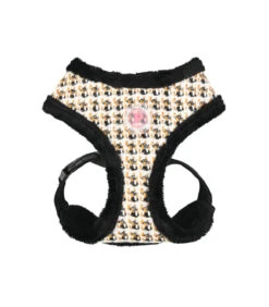 HA7670 Harnais Fourré En Tweed Lucia Noir Pinkaholic