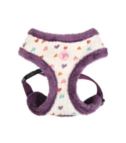 HA7672 Harnais Fourré En Tissu Coeur Merry Violet Pinkaholic