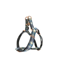 Harnais Réglable En Tissu Écossais Bleu Edinburg Croci