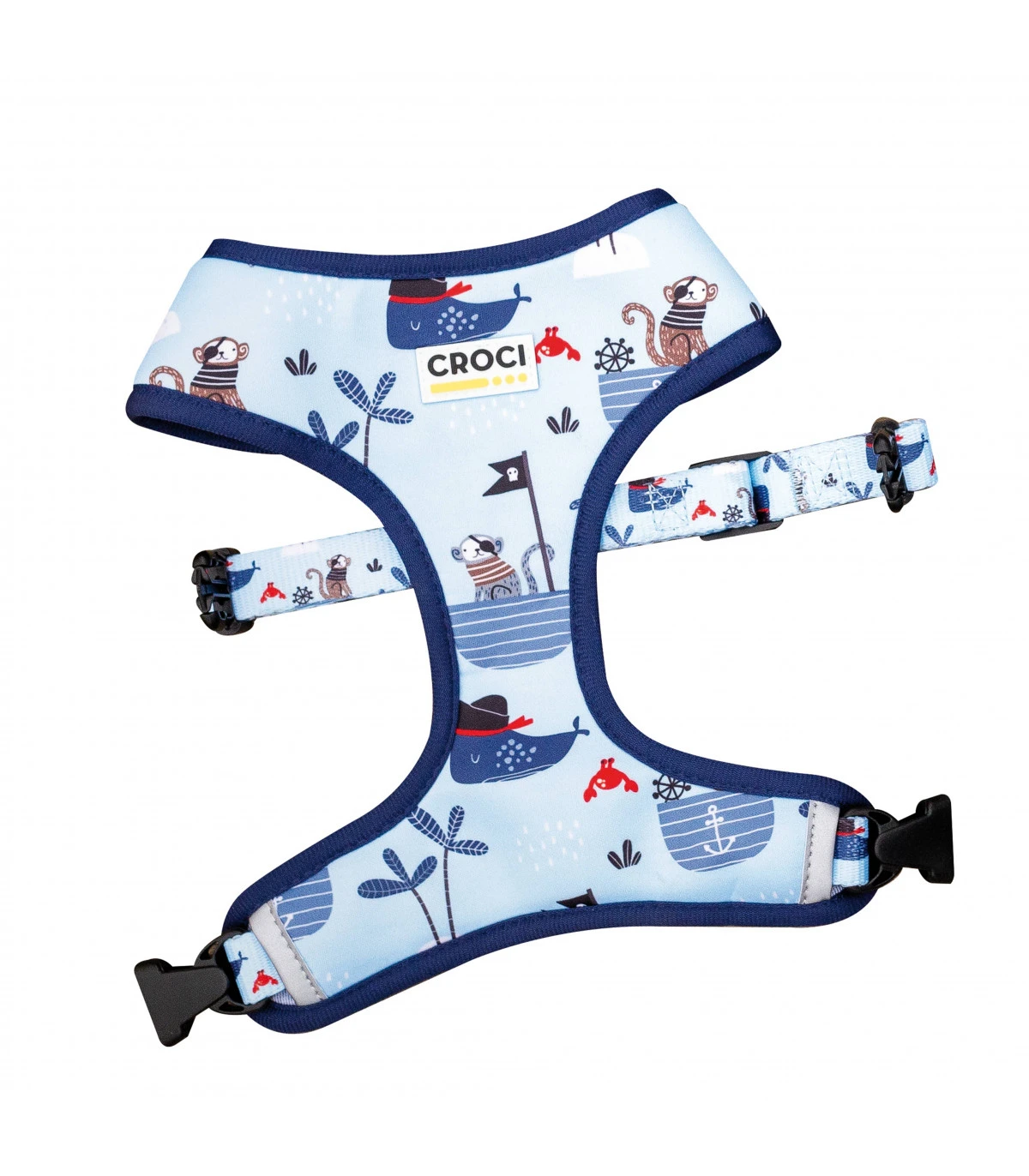 Harnais En Tissu Réversible Et Réglable Imprimé Pirates Croci 2 Harnais En Tissu Réversible Et Réglable Imprimé Pirates Croci – Image 2