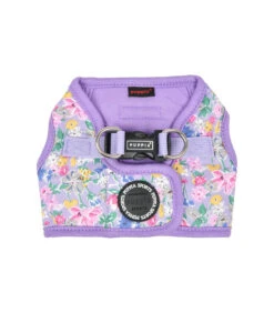 HB1959 Harnais Veste Motif Fleuri Mauve Lita Puppia
