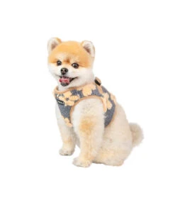 HB1975 Harnais Veste Doudou Façon Mouton Imprimé Fleurs Grises Et Beige Ren Puppia -Animaux Amour Promos Boutique hb1975 harnais veste doudou facon mouton imprime fleurs grises et beige ren puppia 7