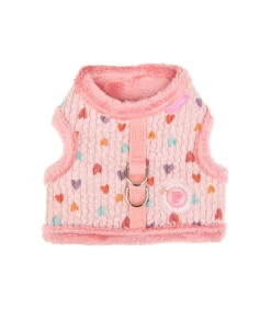 HJ7672 Harnais Veste Fourré En Tissu Coeur Merry Rose Pinkaholic