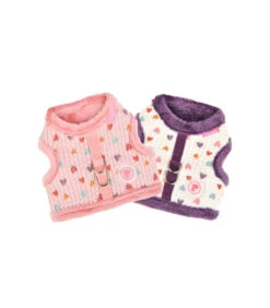 HJ7672 Harnais Veste Fourré En Tissu Coeur Merry Rose Pinkaholic -Animaux Amour Promos Boutique hb7672 harnais veste en tissu coeur merry rose pinkaholic 9
