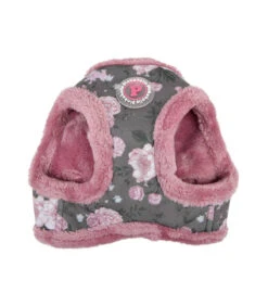 HB7726 Harnais Fourré Imprimé Fleuri Gris Calla Pinkaholic -Animaux Amour Promos Boutique hb7726 harnais fourre imprime fleuri gris calla pinkaholic 2