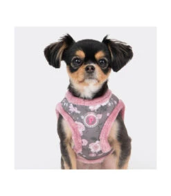 HB7726 Harnais Fourré Imprimé Fleuri Gris Calla Pinkaholic -Animaux Amour Promos Boutique hb7726 harnais fourre imprime fleuri gris calla pinkaholic 5