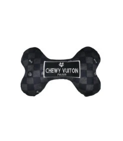 HDD-145 Jouet Os En Peluche à Damier Noir Chewy Vuiton Haute Diggity Dog