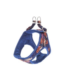 HI1058-B Harnais En Tissu Réglable Imprimé Floral Bleu Et Rose Kami Ferribiella