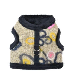 HJ7723 Harnais Veste Fourré En Lainage Navy Freesia Pinkaholic