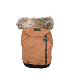 JM1852 Doudoune Fourré à Capuche Camel Fallon Puppia