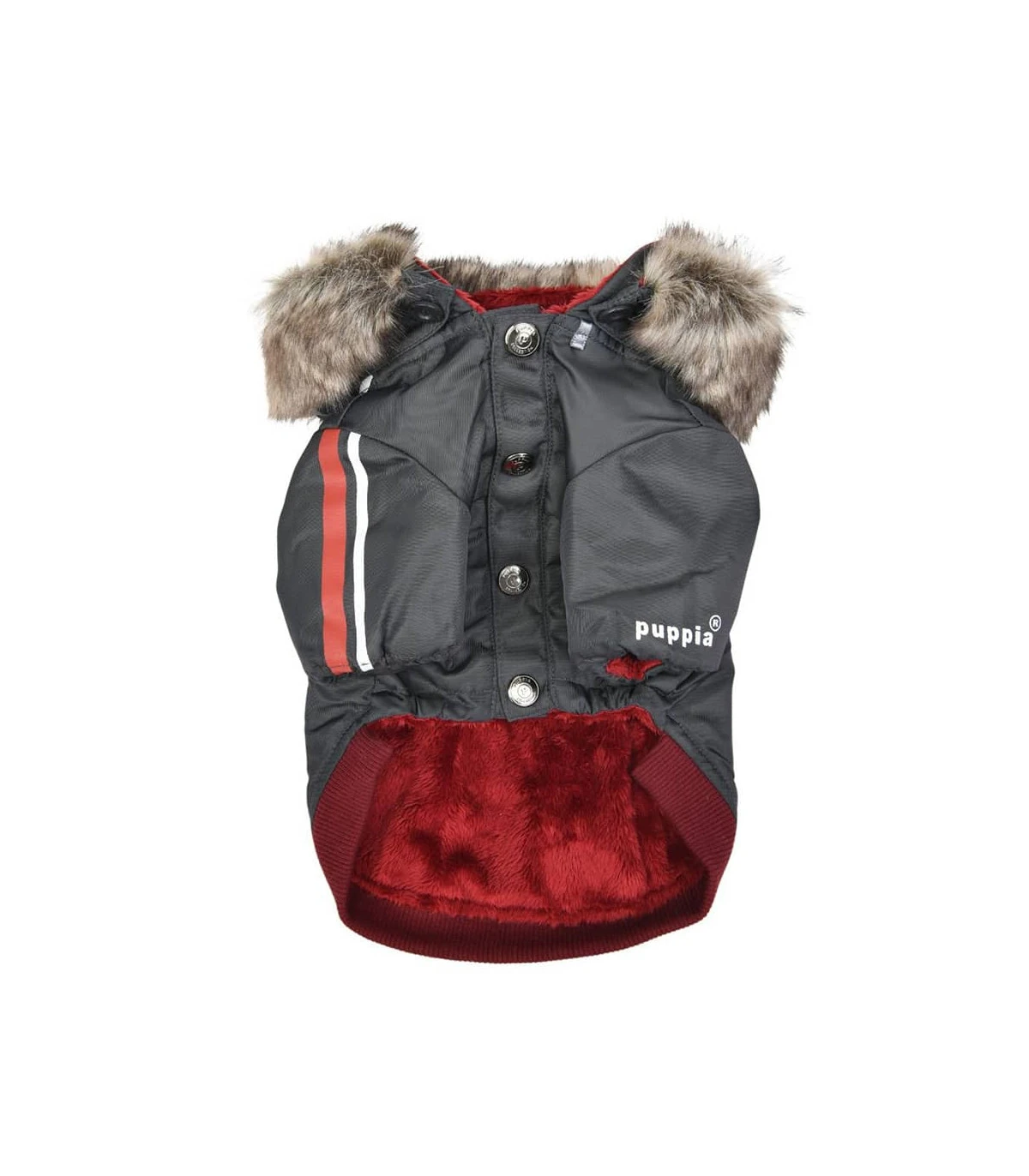 JM1852 Doudoune Fourré à Capuche Gris Fallon Puppia 3 JM1852 Doudoune Fourré à Capuche Gris Fallon Puppia – Image 3