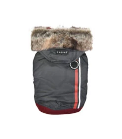 JM1852 Doudoune Fourré à Capuche Gris Fallon Puppia