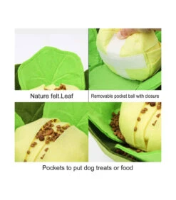 Jouet De Fouille En Feutrine Anti Ennui Choux Vert Injoya -Animaux Amour Promos Boutique jouet de fouille anti ennuie choux vert injoya 1 2