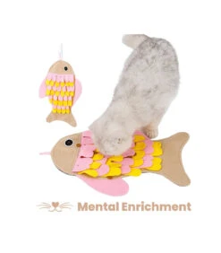 Jouet Tapis De Fouille Anti Ennui Poisson Avec Papier Bruissant Pour Chat Injoya -Animaux Amour Promos Boutique jouet tapis de fouille anti ennui poisson pour chat injoya 2