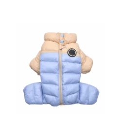 JP1675 Doudoune 4 Pattes Ultralight Beige/Bleu Puppia