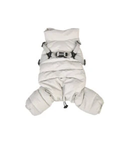 JP1938 Doudoune 4 Pattes Rembourré Avec Harnais Integrer Harness Jumsuit Grey Puppia