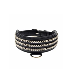 LDR011-N Collier Levrier En Simili Cuir Noir Dangerouge Ferribiella