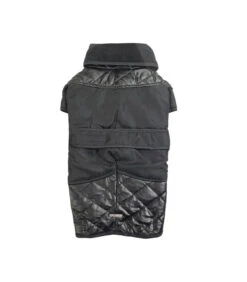 Manteau Spéçial Levrier En Nylon Et Similicuir Noir Greyhound Leather Croci