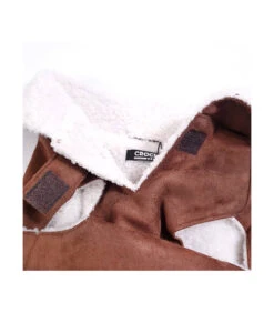 Manteau Fourré Pour Teckel En Suedine Wooden Croci -Animaux Amour Promos Boutique manteau pour teckel en suedine wooden croci 1 3