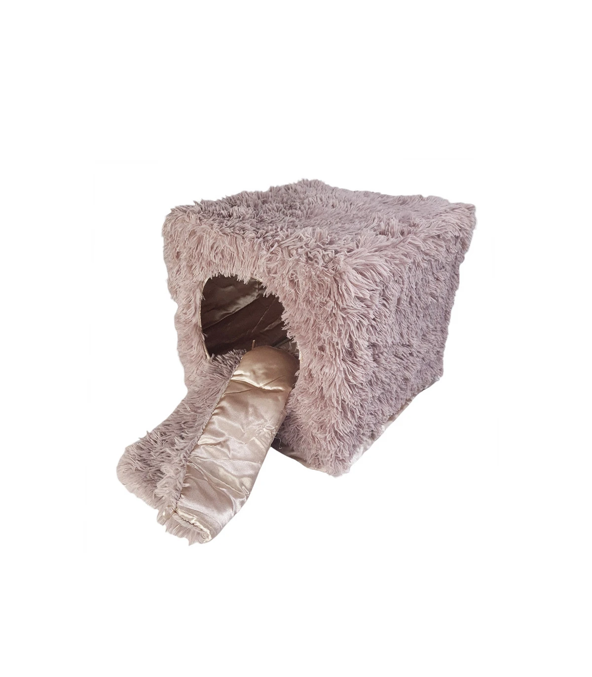 Niche Pour Chat Cube En Fausse Fourrure Beige Bobby 2 Niche Pour Chat Cube En Fausse Fourrure Beige Bobby – Image 2