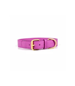 PEMG Mignon Collier Cuir Fuchia Uni United Pets