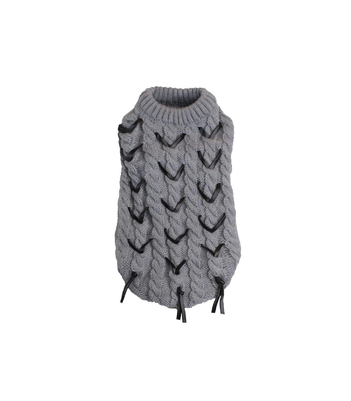 Pull Avec Lacets Simili Cuir Liquorice Croci 1 Pull Avec Lacets Simili Cuir Liquorice Croci