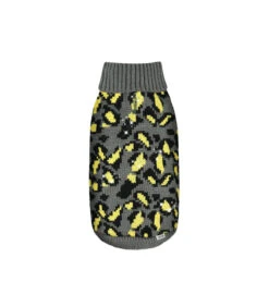 Pull En Maille Imprimé Léopard Kaki Et Jaune Diana 2156 Record