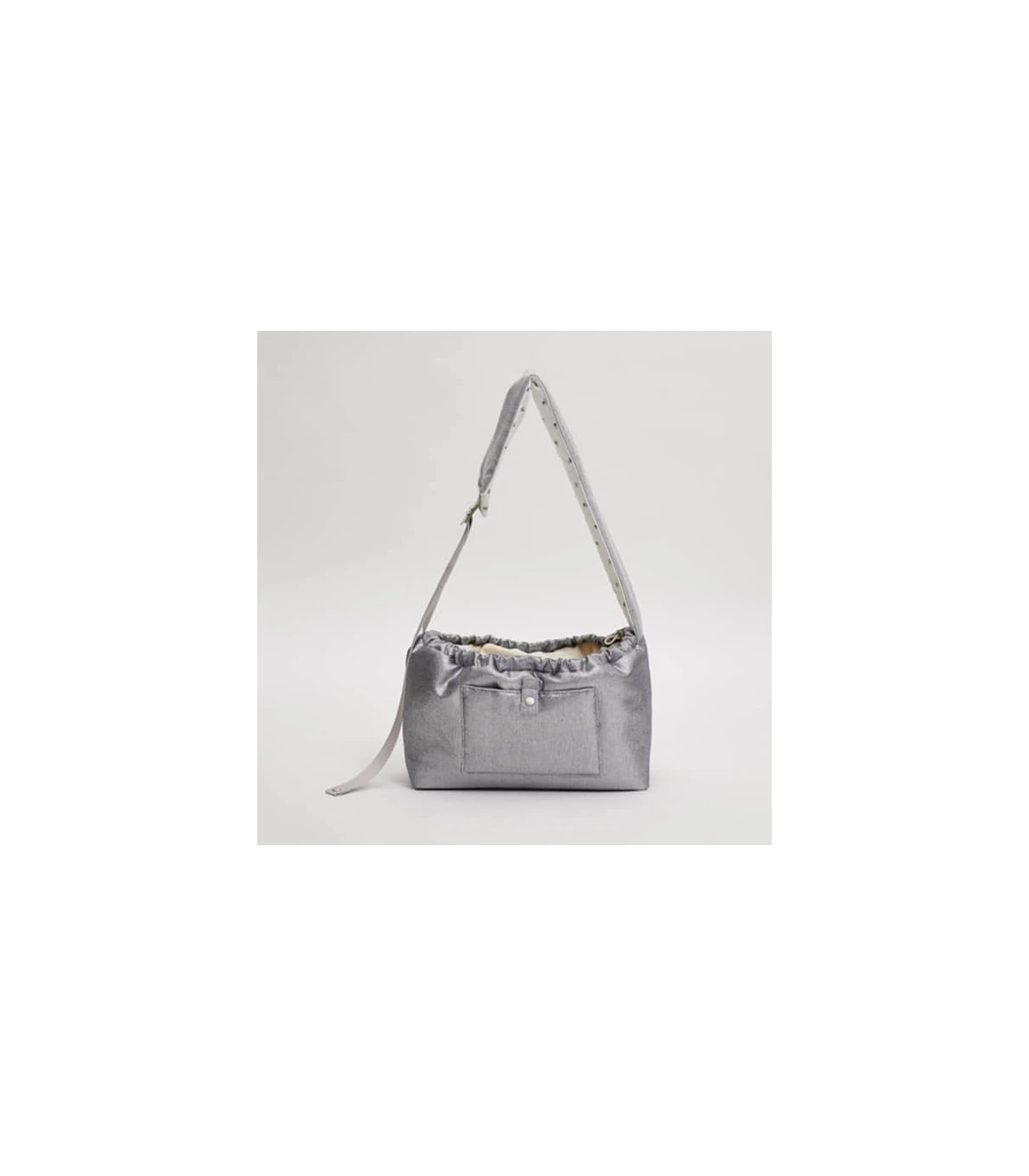 Sac De Transport Gris Métallisé Metallic Sling Bag Louisdog 7 Sac De Transport Gris Métallisé Metallic Sling Bag Louisdog – Image 7