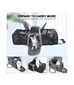 Sac De Transport Extensible Ultra Aéré Gris HK 2 Freedog -Animaux Amour Promos Boutique sac de transport a extensible a soufflet gris hk 2 freedog 1 5