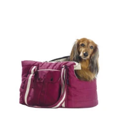 Sac De Transport En Coton Bicolor Bordeaux Et Blanc Vadrouille Bobby