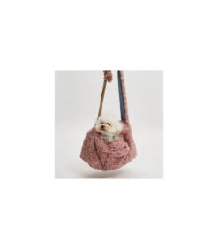 Sac De Transport En Fausse Fourrure Rose Poudré Hispter Fur Bag Louisdog