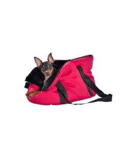 Sac De Transport Rouge Avec Intérieur En Fausse Fourrure Soyeuse Moelleux Bobby