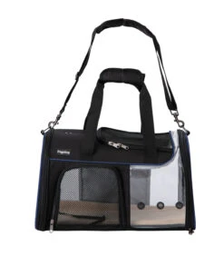 Sac De Transport Transparent Noir Avec Liseret Bleu JFK Freedog -Animaux Amour Promos Boutique sac de transport transparent noir avec liseret bleu jfk freedog 2