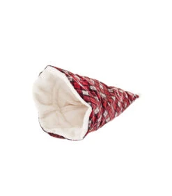 T1021 Chapeau Sac De Couchage Tartan Rouge Pour Chat Ferribiella