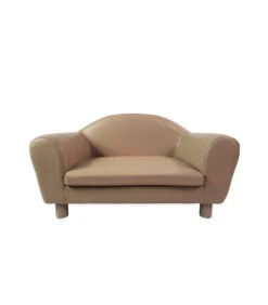 T1086 Fauteuil Type Club En Simili Cuir Beige Ferribiella