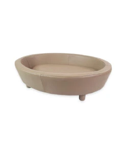 T1091 Canapé Contemporain Ovale En Simili Cuir Beige Ferribiella -Animaux Amour Promos Boutique t1091 3