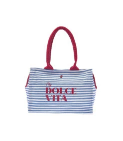 T1137-B Sac De Transport En Toile à Rayures Bleue Et Blanche Ferribiella