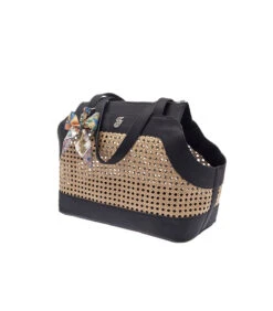 T1138-N Sac De Transport Ajouré En PVC Et Simili Cuir Noir Muse Ferribiella -Animaux Amour Promos Boutique t1138 n sac de transport ajoure en pvc et simili cuir noir muse ferribiella 5