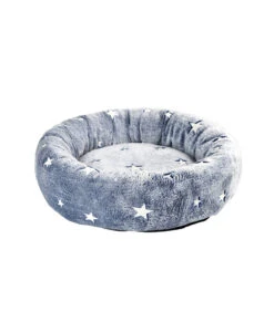 T1145-B Panier Rond En Polaire Bleu Et Motifs Phosphorescent Ferribiella