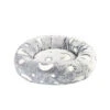 T1145-GR Panier Rond En Polaire Gris Et Motifs Phosphorescent Ferribiella