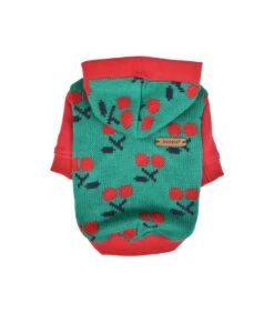 TS1925 Sweat En Maille à Capuche Imprimé Cerise Green Puppia