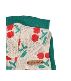 TS1925 Sweat En Maille à Capuche Imprimé Cerise Ivory Puppia -Animaux Amour Promos Boutique ts1925 sweat en maille a capuche imprime cerise ivory puppia 2