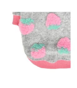TS7673 Sweat Polaire Gris Avec Motif Fraise Rose Delizz Pinkaholic -Animaux Amour Promos Boutique ts7673 sweat gris avec motif fraise rose delizz pinkaholic 3